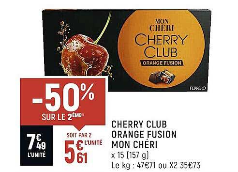cherry club orange fusion mon chéri