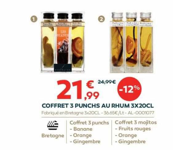 coffret 3 punchs au rhum 3 x 20cl