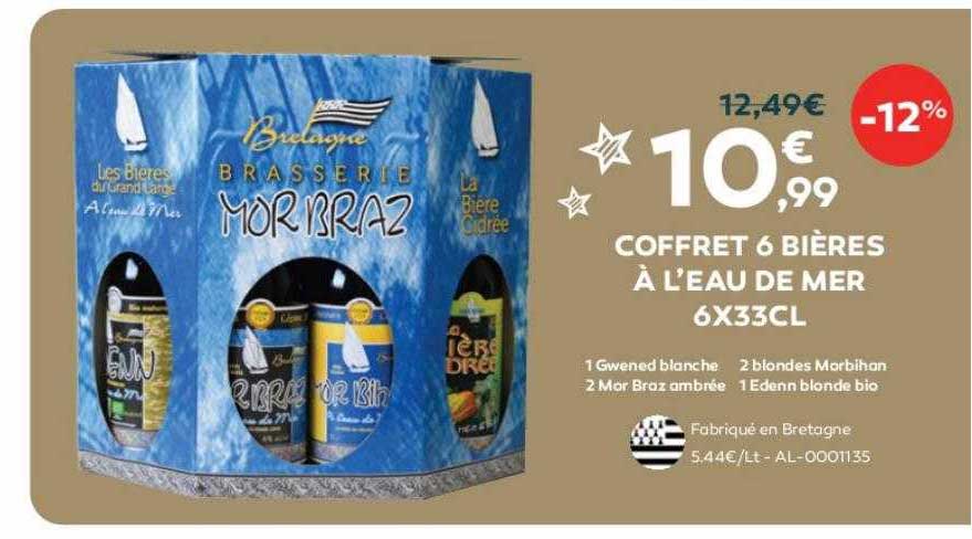coffret 6 bières à l'eau de mer 6 x 33 cl