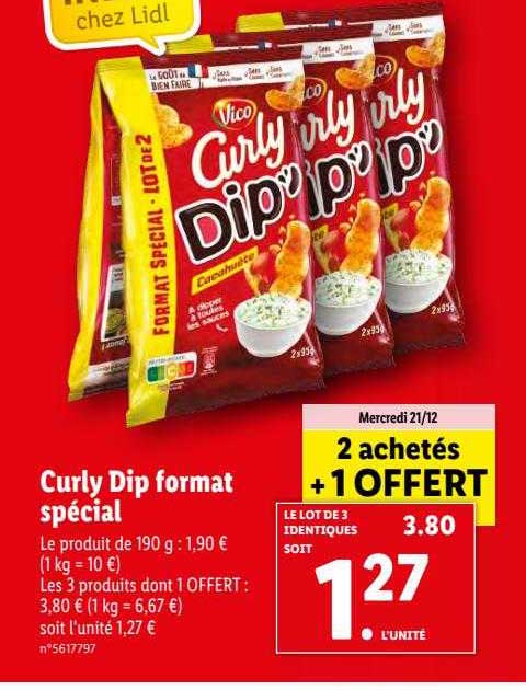curly dip format spécial vico