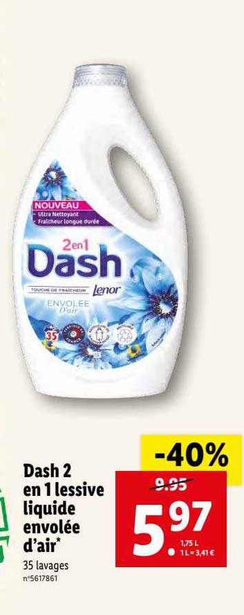 dash 2 en 1 lessive liquide envolée d'air