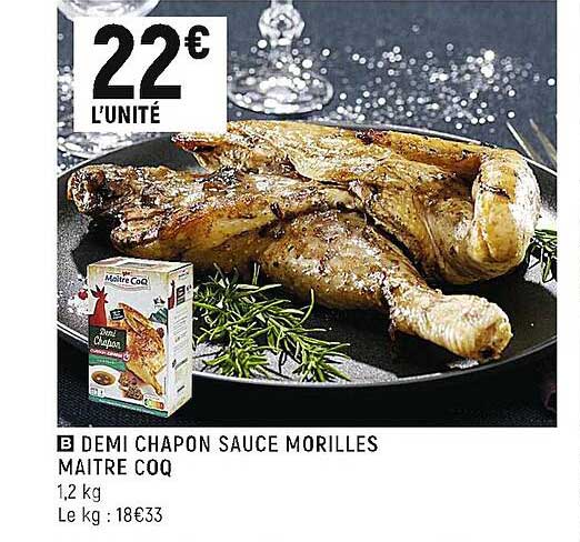 demi chapon sauce morilles maître coq