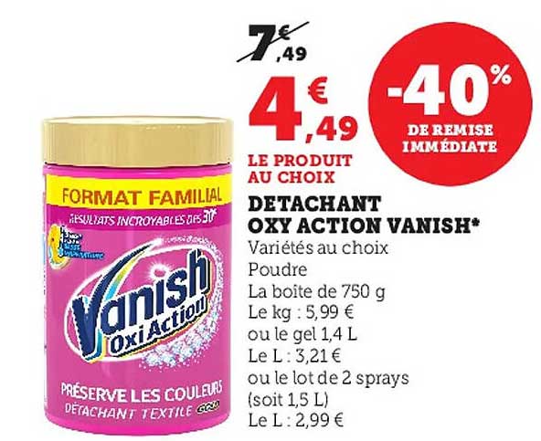 détachant oxy action vanish