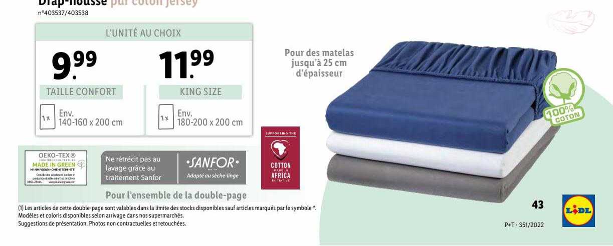 drap-housse pur coton jersey