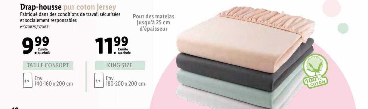 drap-housse pur coton jersey