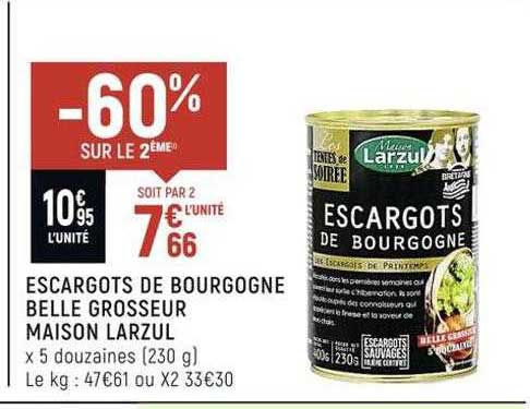 escargots de bourgogne belle grosseur maison larzul