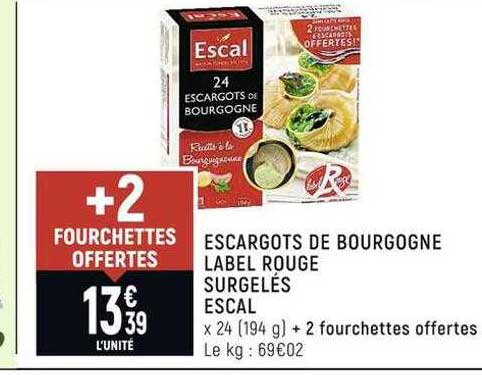 Escargots De Bourgogne Label Rogue Surgelés Escal