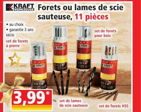 forêts ou lames de scie sauteuse, 11 pièces kraft werkzeuge
