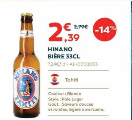 hinano bière 33cl