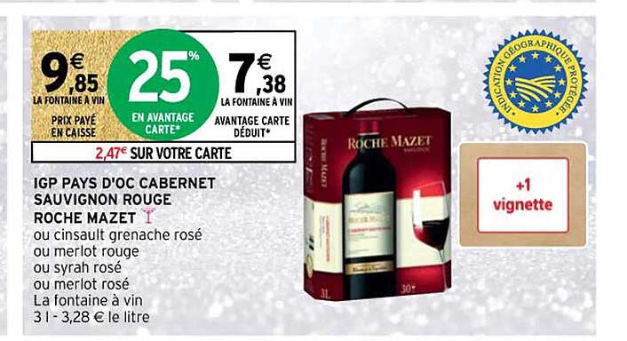 igp pays d'oc cabernet sauvignon rouge roche mazet