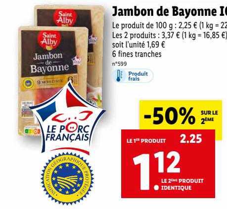Jambon De Bayonne Igp Saint Alby