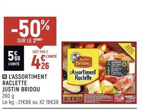 l'assortiment raclette justin bridou