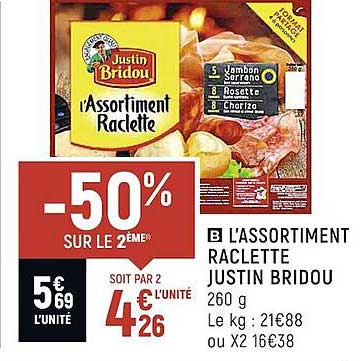 l'assortiment raclette justin bridou