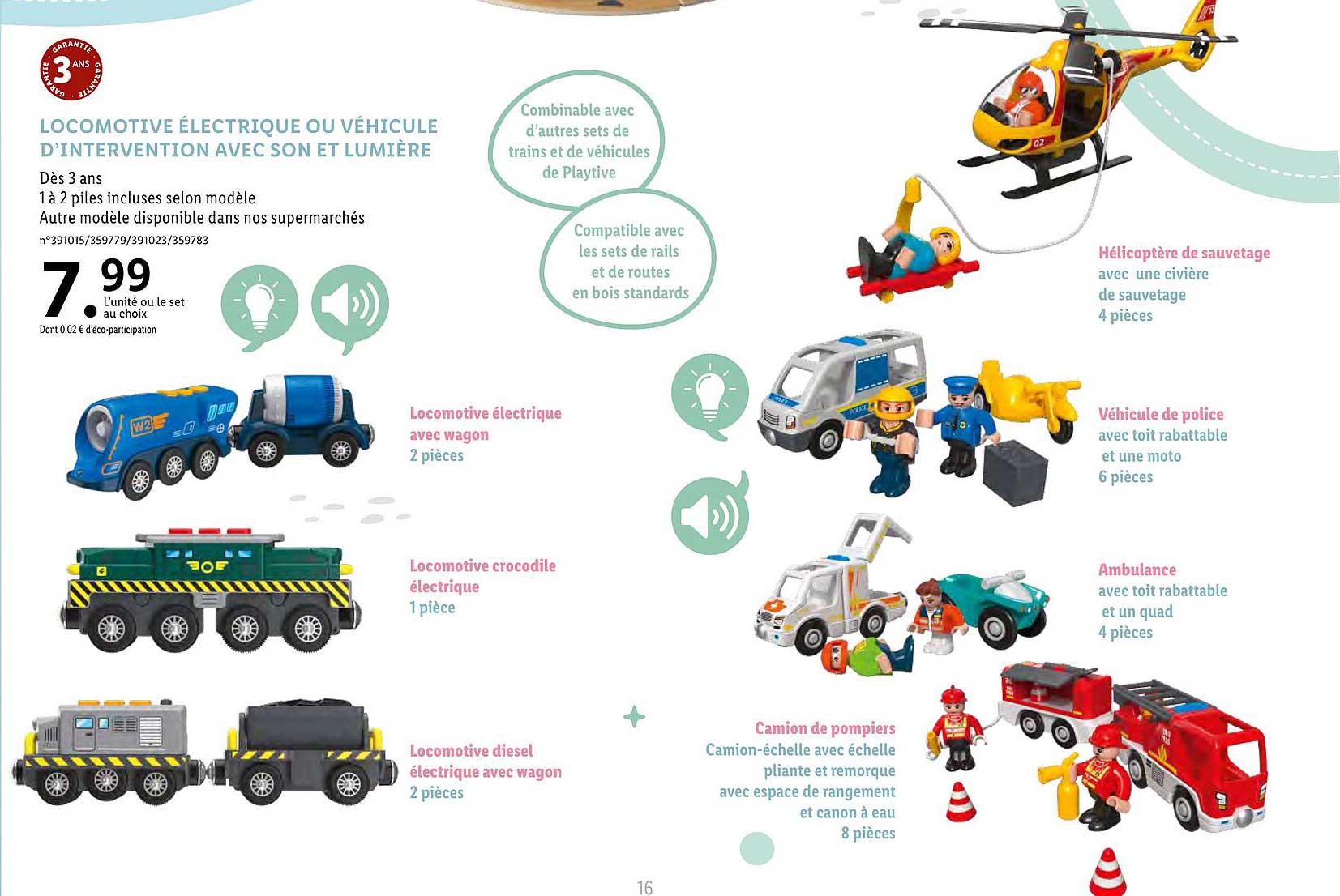 locomotive électrique ou véhicule d'intervention avec son et lumière