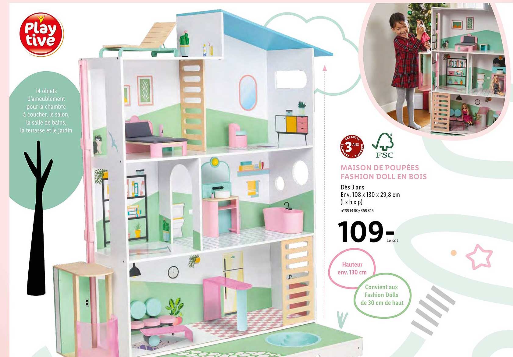 maison de poupées fashion doll en bois play tive