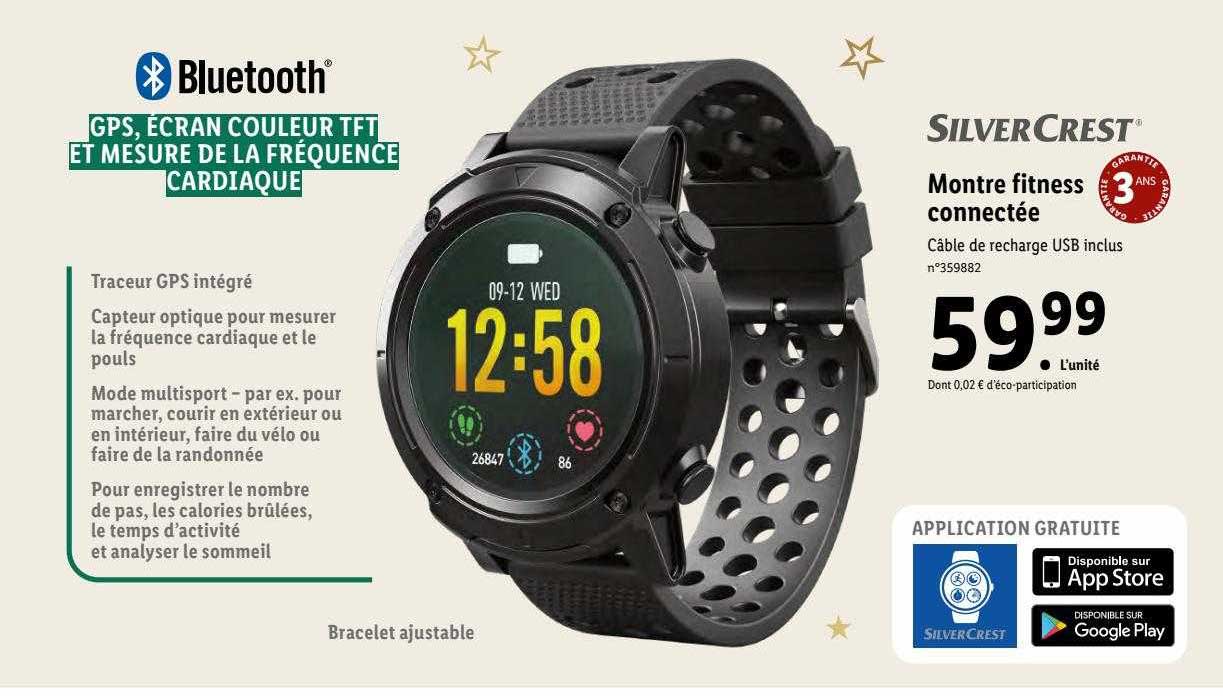 montre fitness connectée silver crest