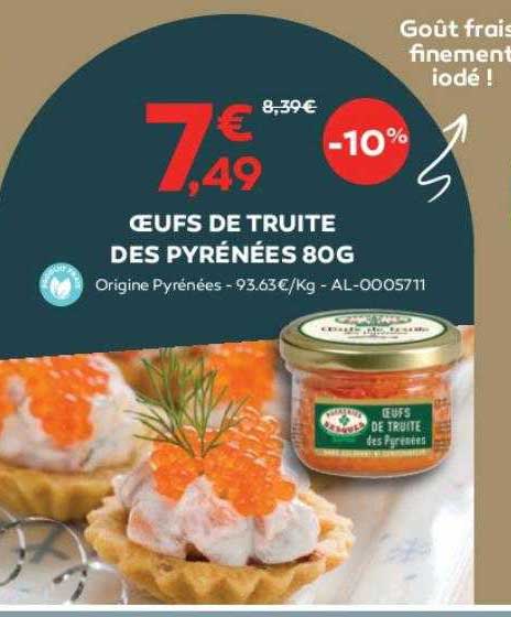 œufs De Truite Des Pyrénées 80 G