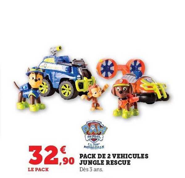 pack de 2 véhicules jungle rescue paw patrol
