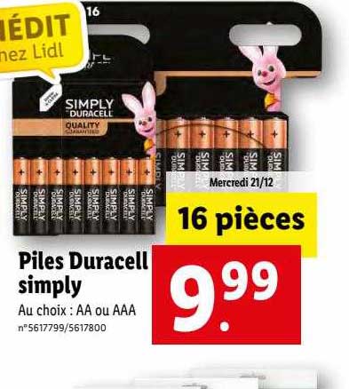 Piles Duracell Simply