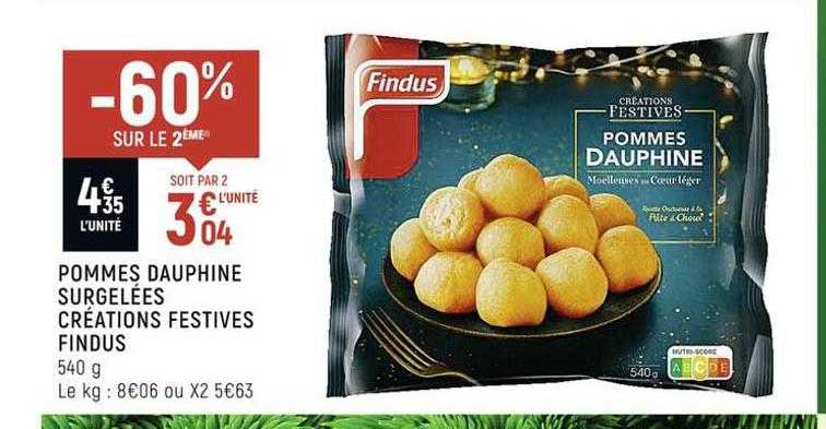 pommes dauphine surgelées créations festives findus