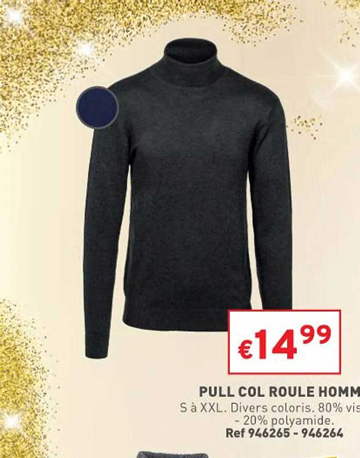 pull col roulé homme