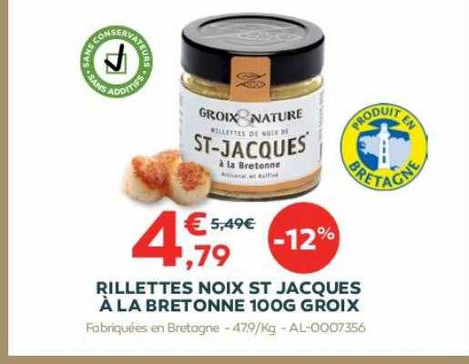 Rillettes Noix St Jacques à La Bretonne 100 G Groix