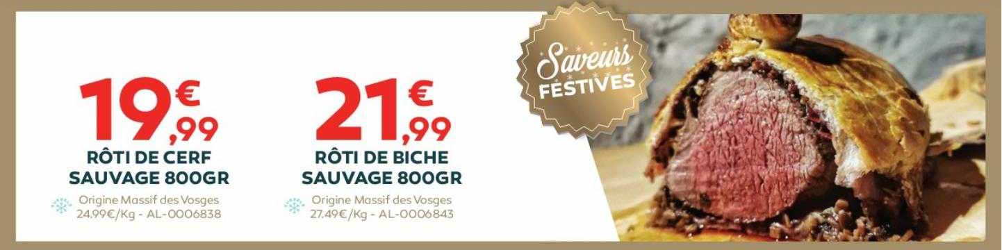 rôti de cerf sauvage 800 gr, rôti de biche sauvage 800 gr