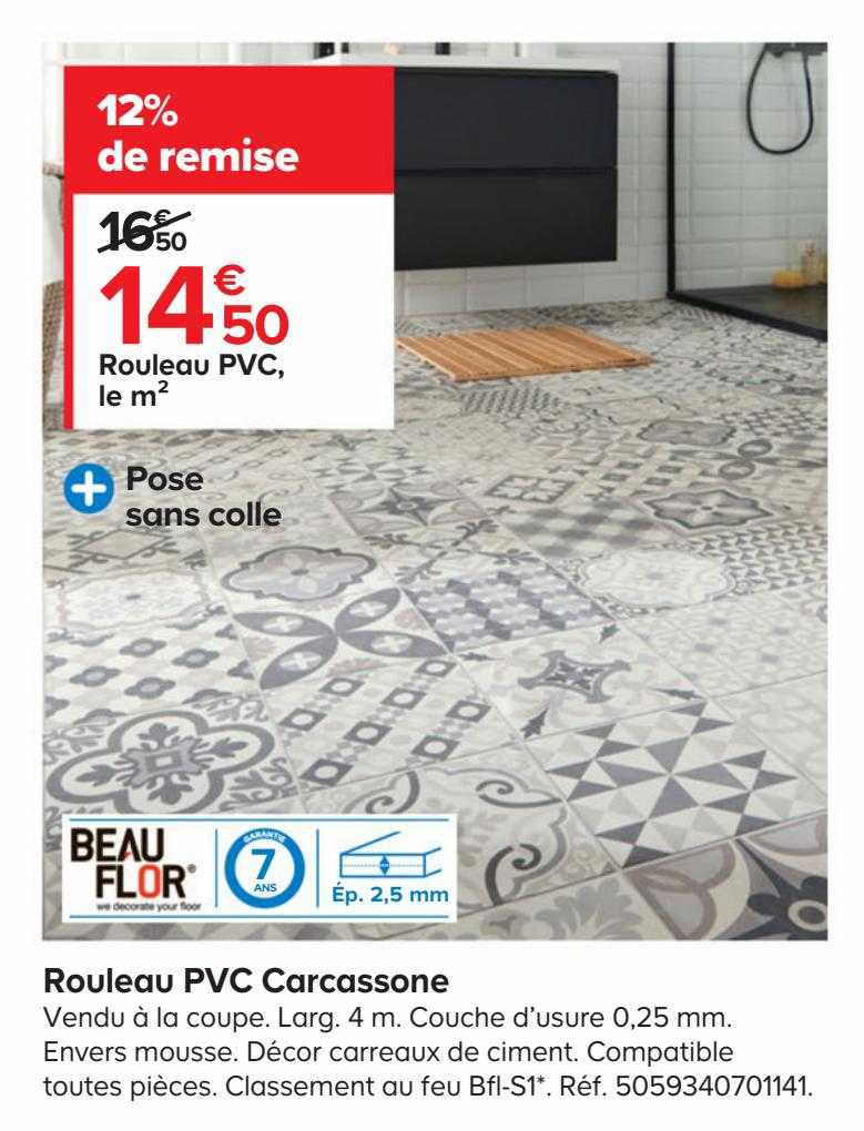 rouleau pvc carcassone beau flor