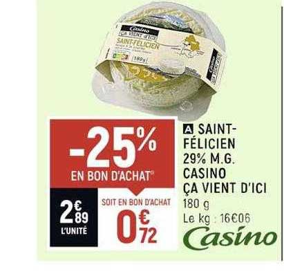 saint-félicien 29% m.g. casino ça vient d'ici