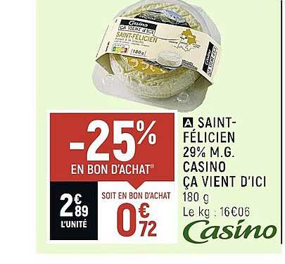 saint-félicien 29% m.g. casino ça vient d'ici