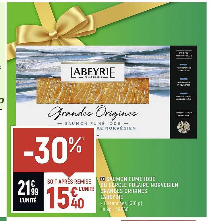 saumon fumé iodé du cercle polaire norvégien grandes origines labeyrie