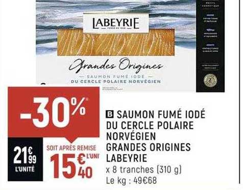 saumon fumé iodé du cercle polaire norvégien grandes origines labeyrie