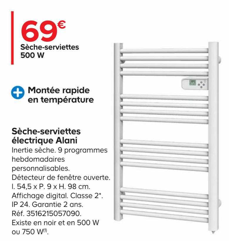sèche-serviettes électrique alani 500 w