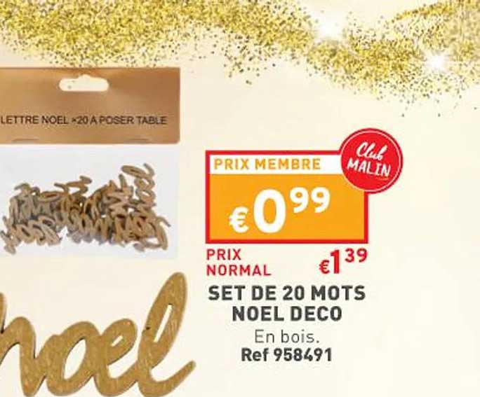 set de 20 mots noël déco