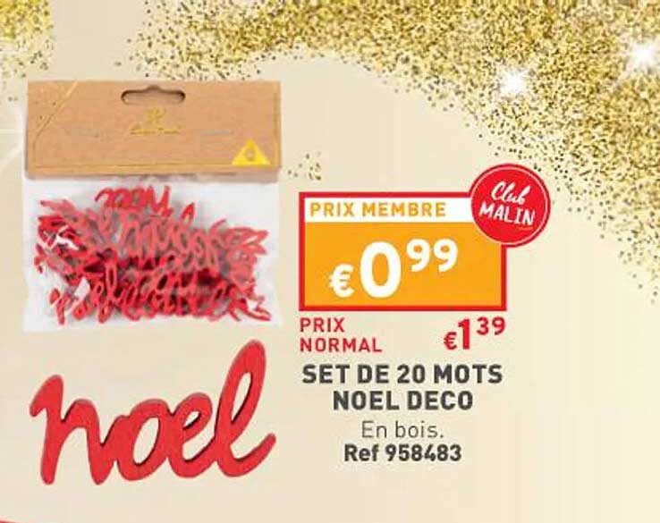 set de 20 mots noël déco