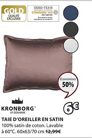 taie d'oreiller en satin kronborg