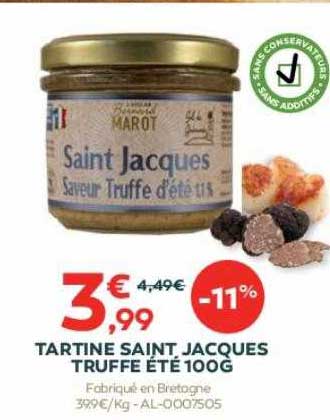tartine saint jacques truffe été 100 g