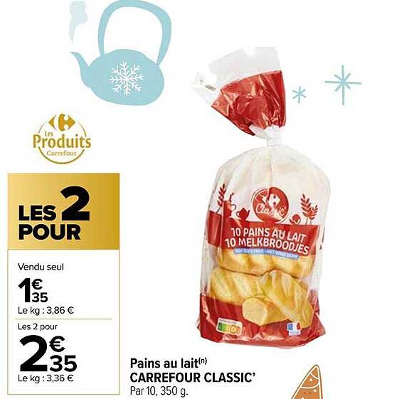 pains au lait carrefour classic'