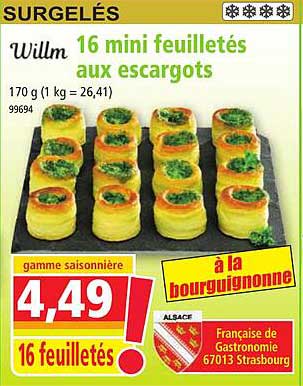16 mini feuilletés aux escargots willm
