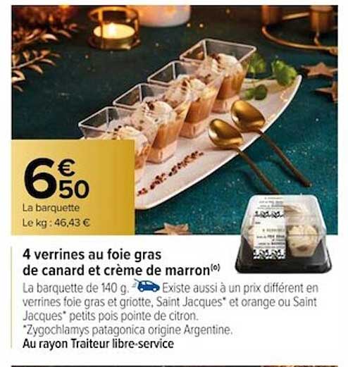 4 Verrines Au Foie Gras De Canard Et Crème De Marron