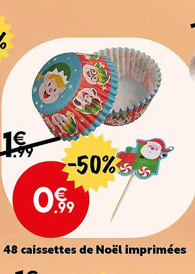48 caissettes de noël imprimées