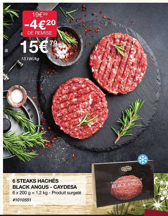 6 steaks hachés black angus - caydesa