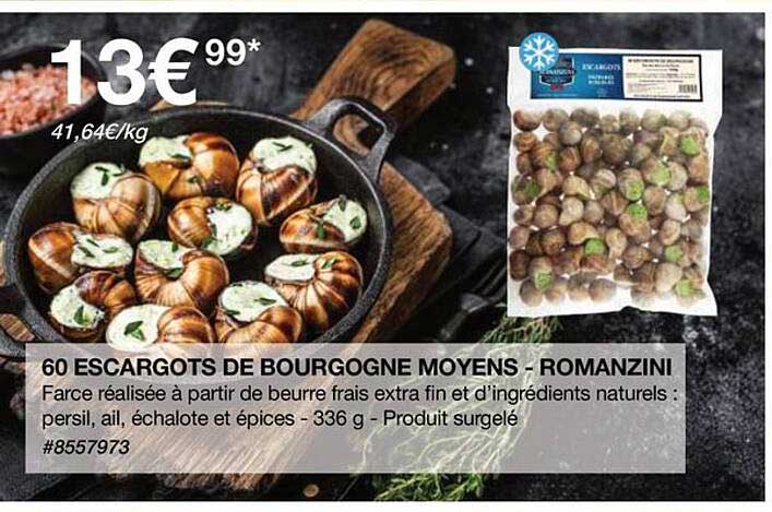 60 escargots de bourgogne moyens - romanzini