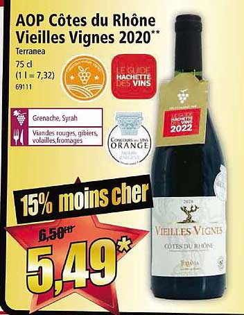 aop côtes du rhône vieilles vignes 2020