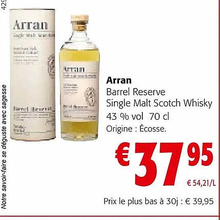 arran barrel reserve single malt scotch whisky 43% vol.