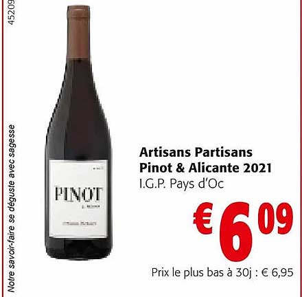 artisans partisans pinot & alicante 2021 igp pays d'oc