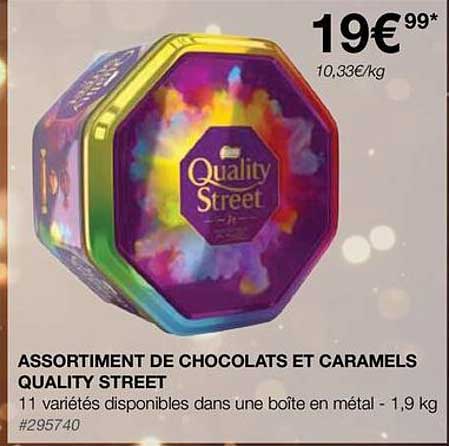assortiment de chocolats et caramels quality street