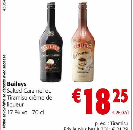 baileys salted caramel ou tiramisu crème de liqueur