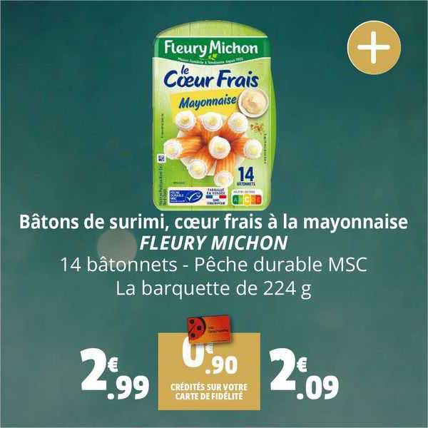 bâtons de surimi, cœur frais à la mayonnaise fleury michon