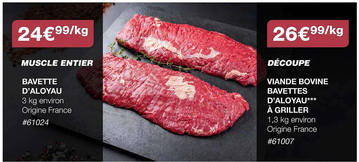 bavette d'aloyau, viande bovine bavettes d'aloyau***à griller